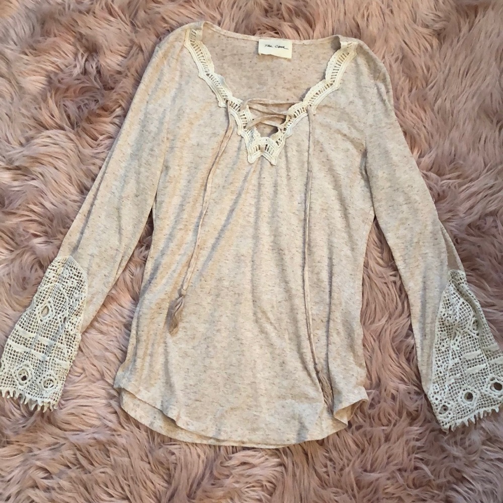 The Cove V Neck Tie Blouse